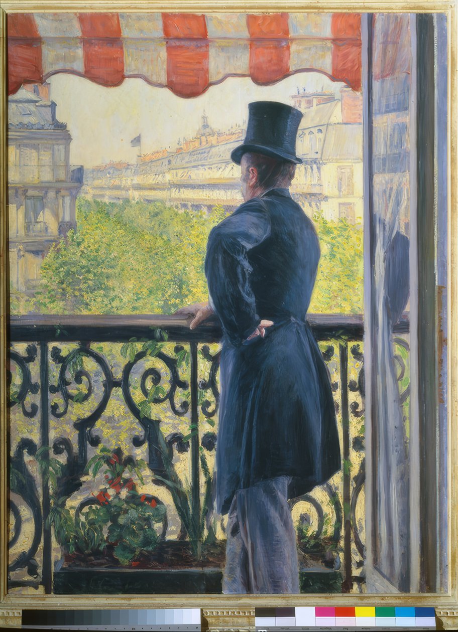 Homme au balcon, Boulevard Haussmann tekijältä Gustave Caillebotte