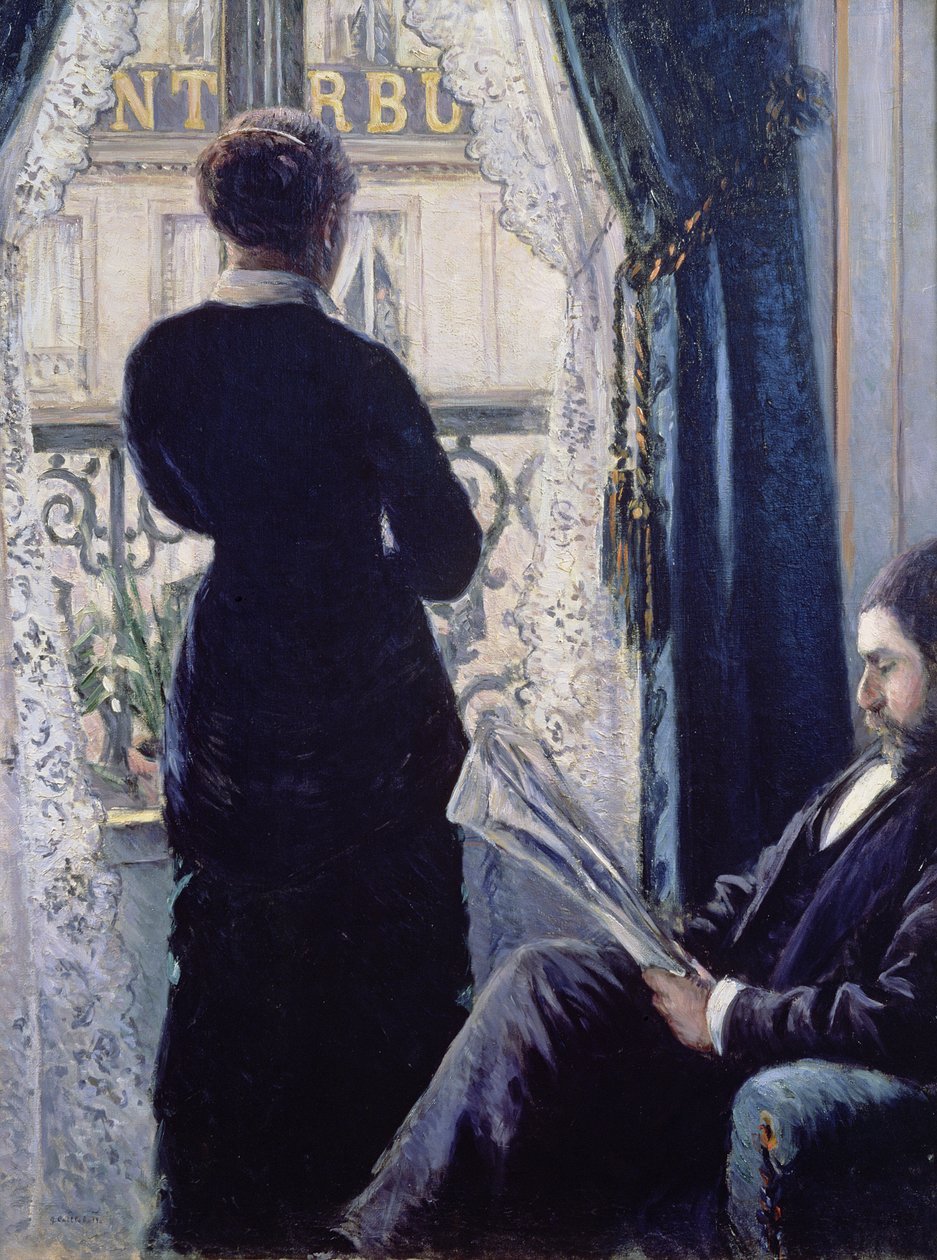 Sisustus, Nainen ikkunassa, 1880 tekijältä Gustave Caillebotte
