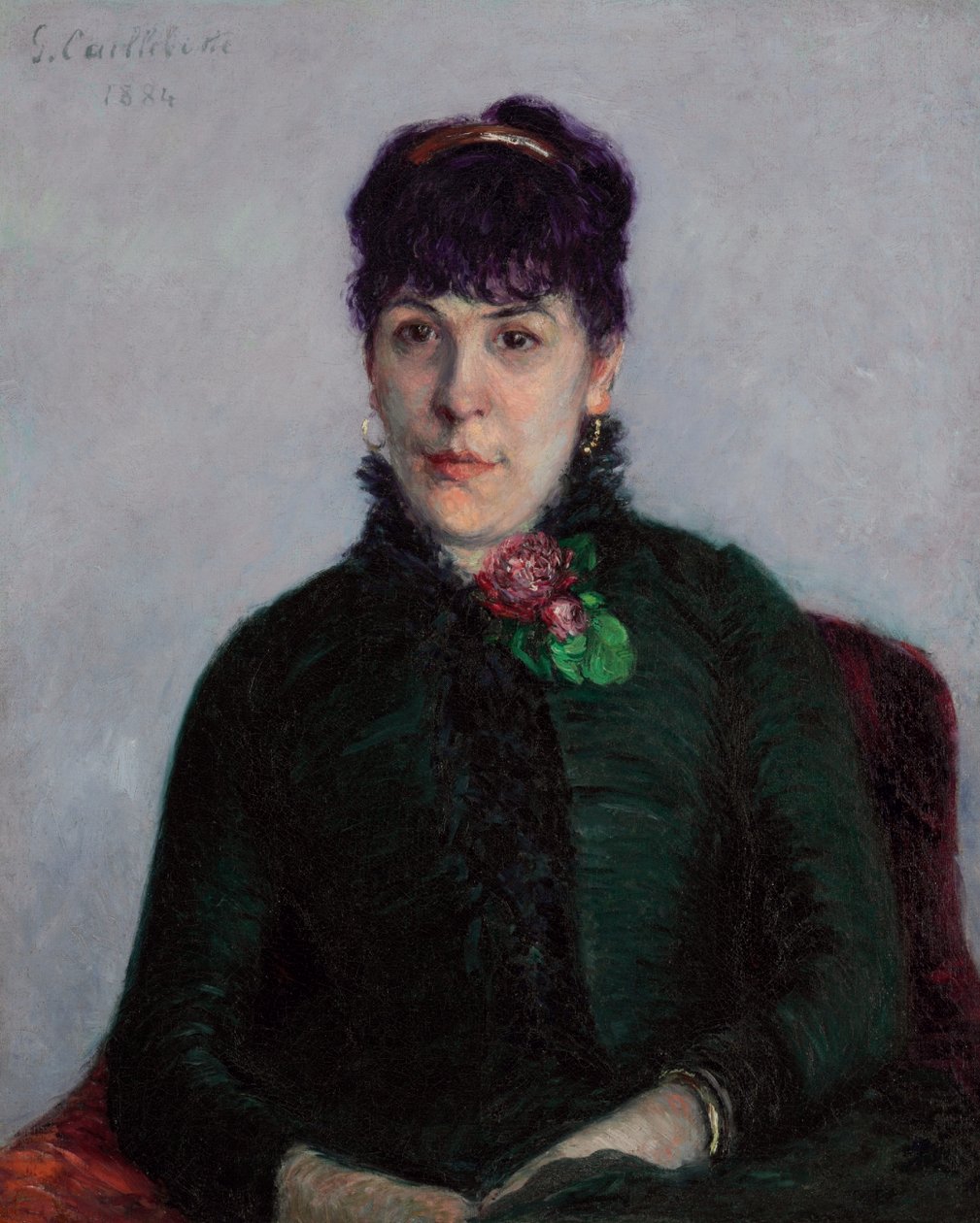 La femme à la rose tekijältä Gustave Caillebotte