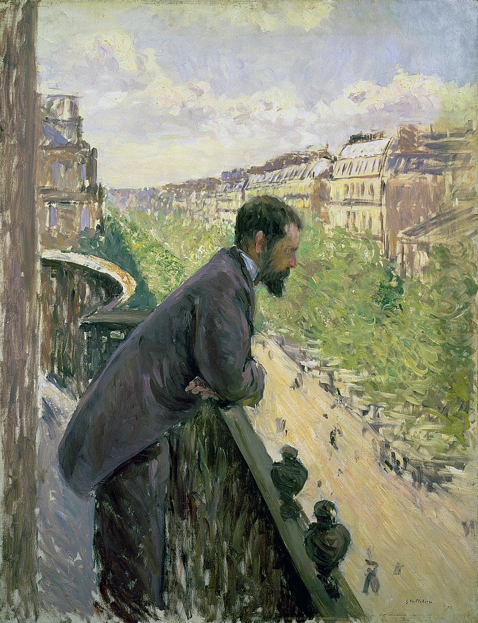 Mies parvekkeella, noin 1880 tekijältä Gustave Caillebotte