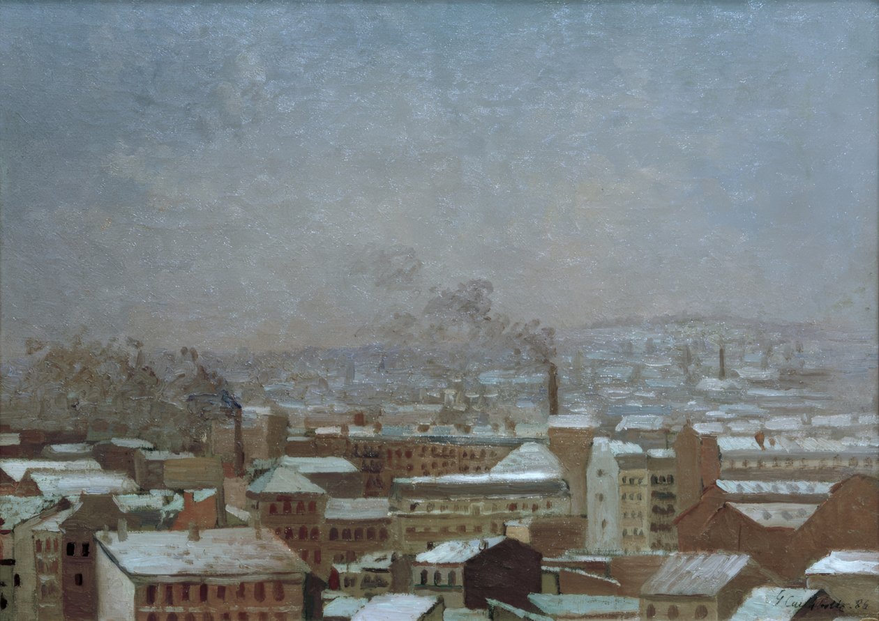 Paris sous la neige tekijältä Gustave Caillebotte