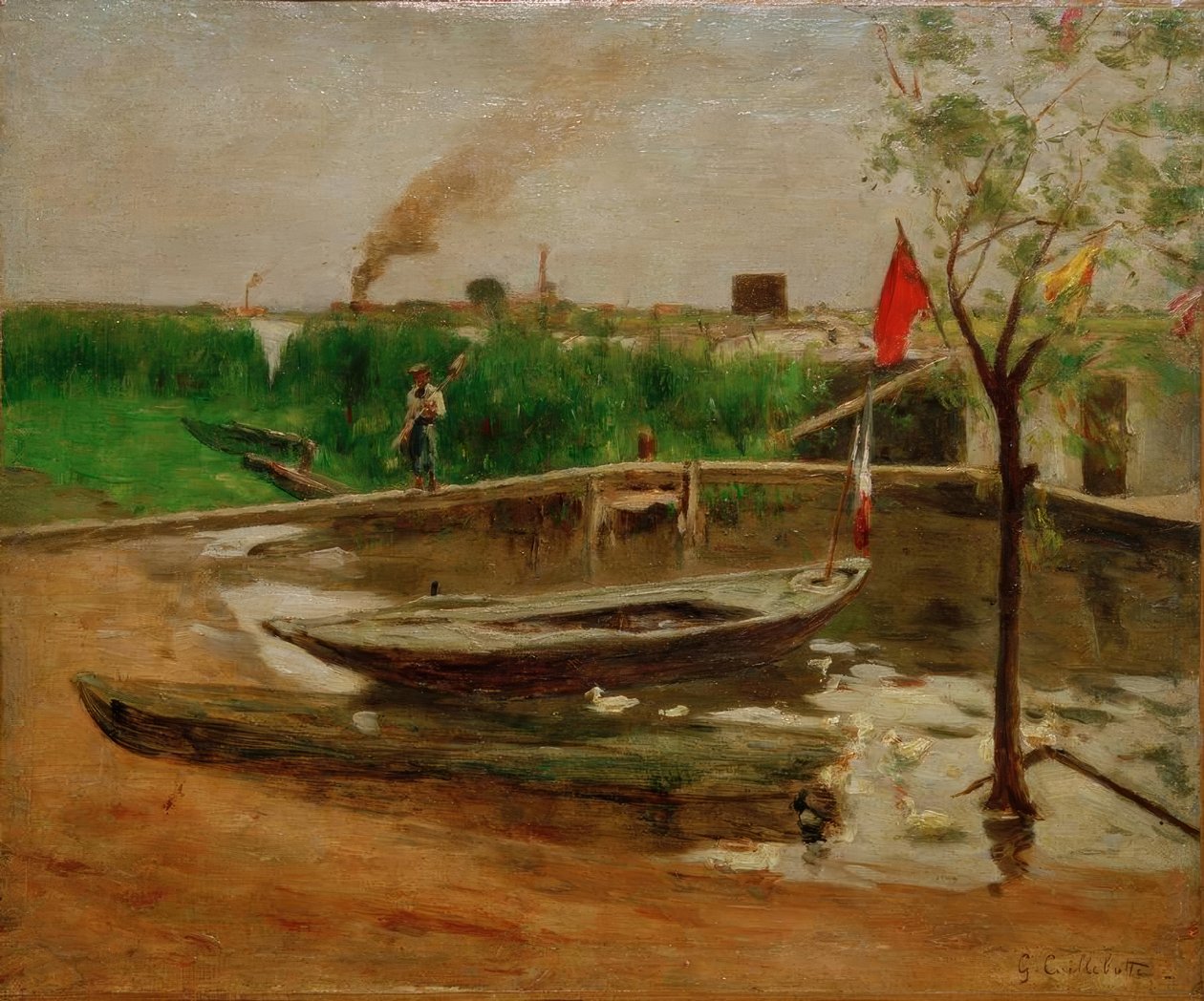 Remise de barques pres de Porte Marly tekijältä Gustave Caillebotte