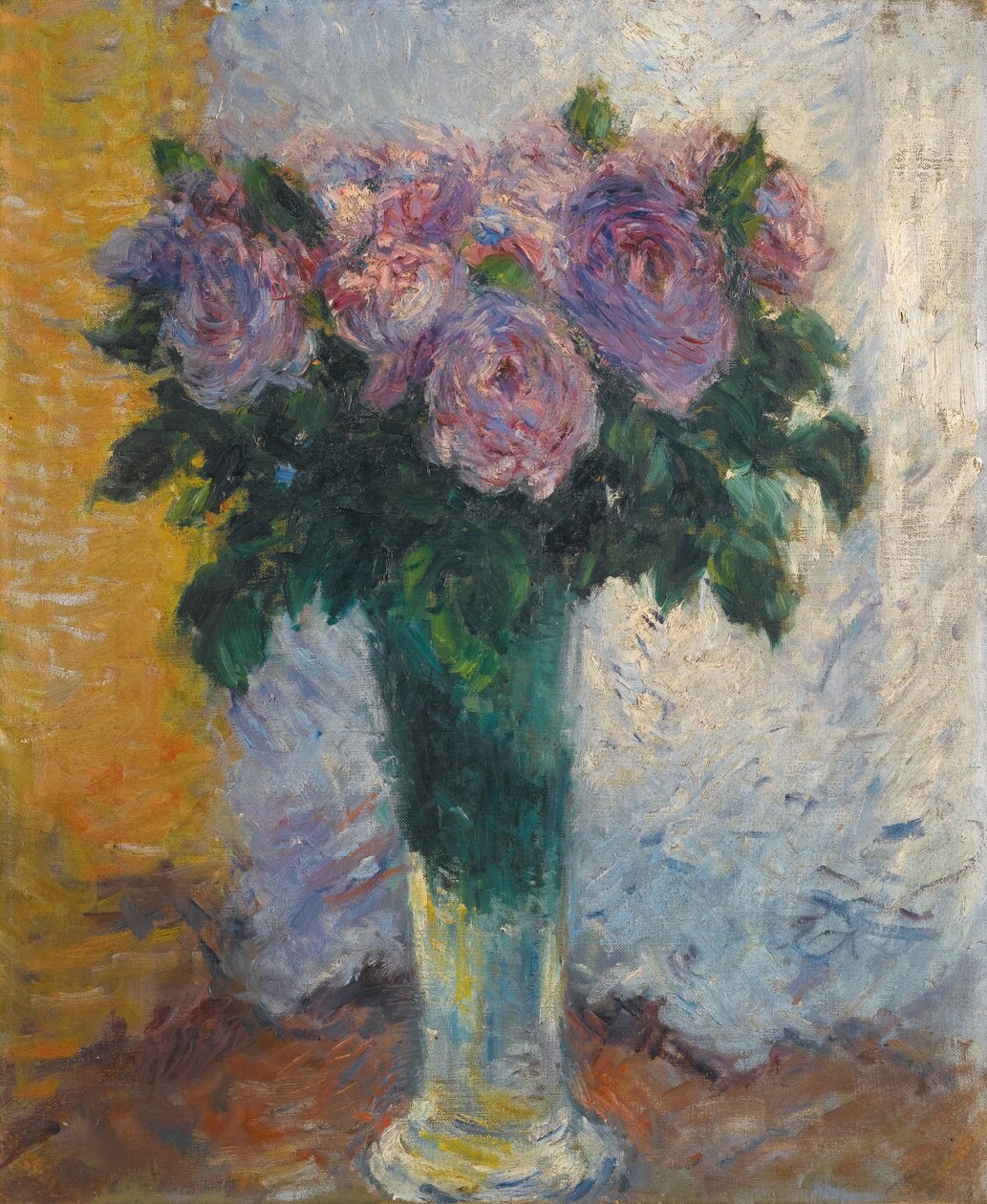 Ruusut ja maljakko tekijältä Gustave Caillebotte