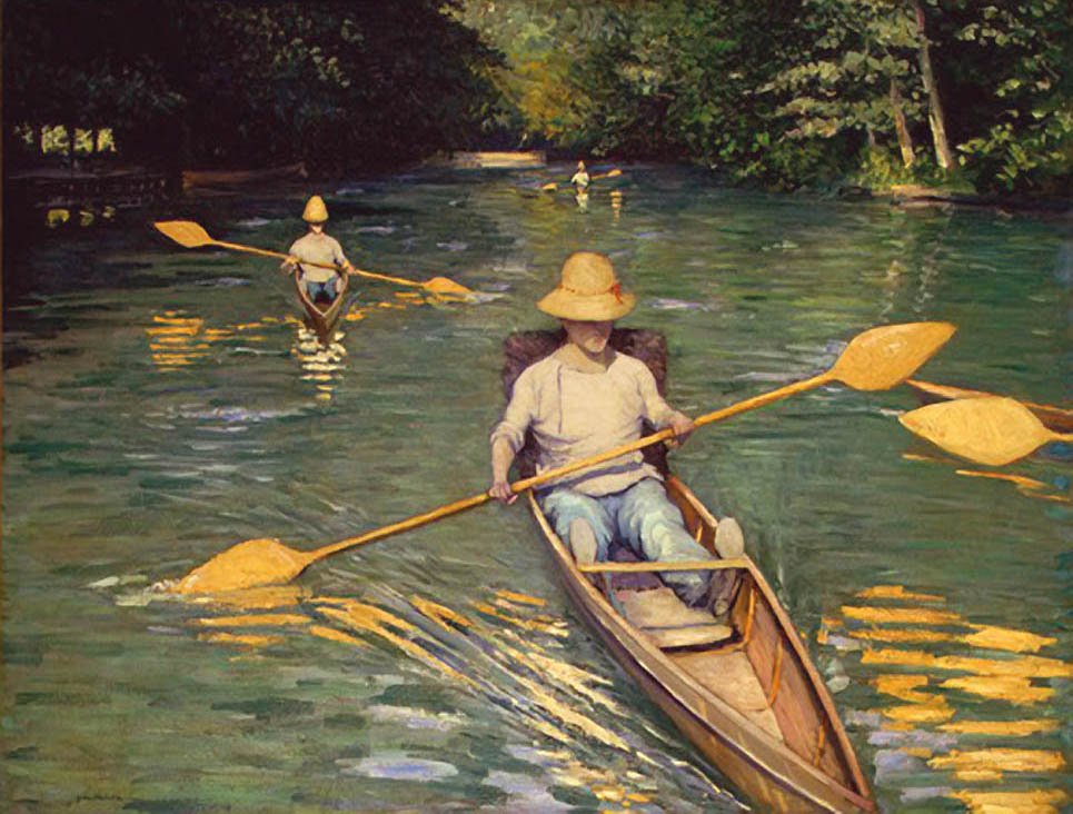 Skiffit Yerresissä tekijältä Gustave Caillebotte