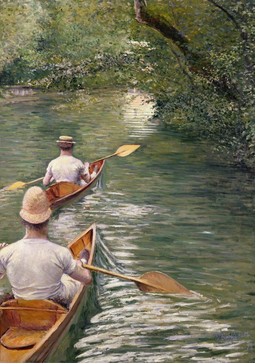 Kanootit, 1878 tekijältä Gustave Caillebotte