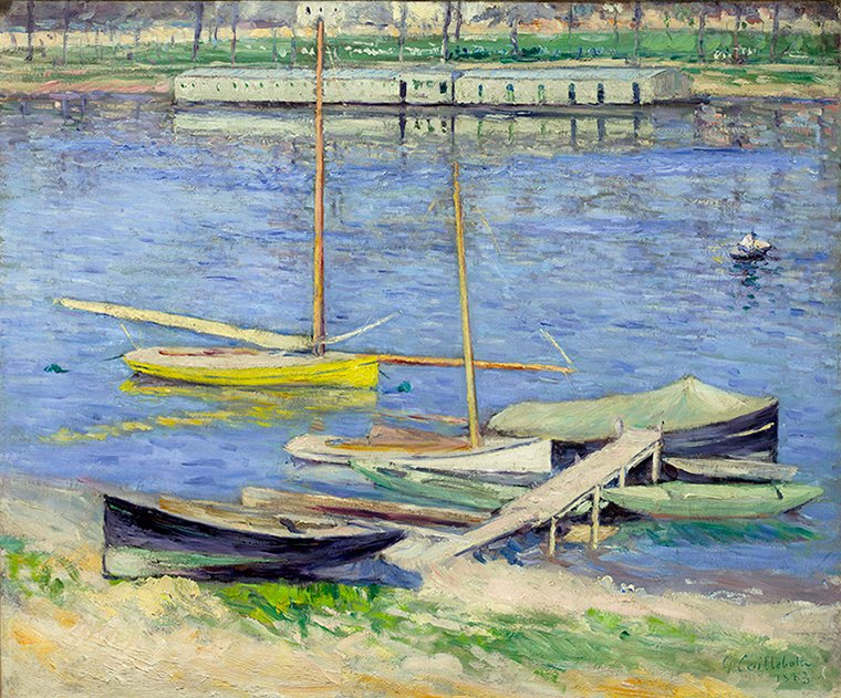 Voiliers au Mouillage sur la Seine, à Argenteuil (Berhaut 272) tekijältä Gustave Caillebotte