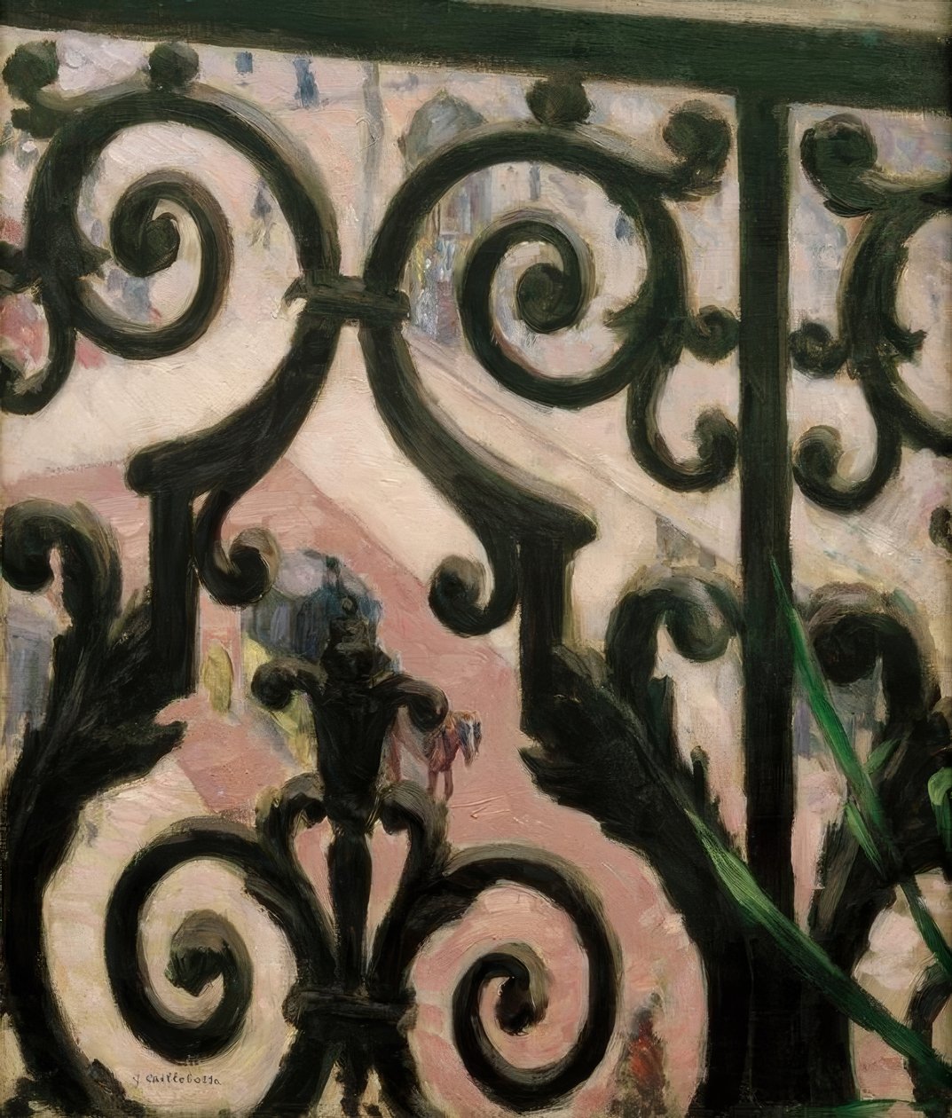 Vue palkinto travers un balcon tekijältä Gustave Caillebotte