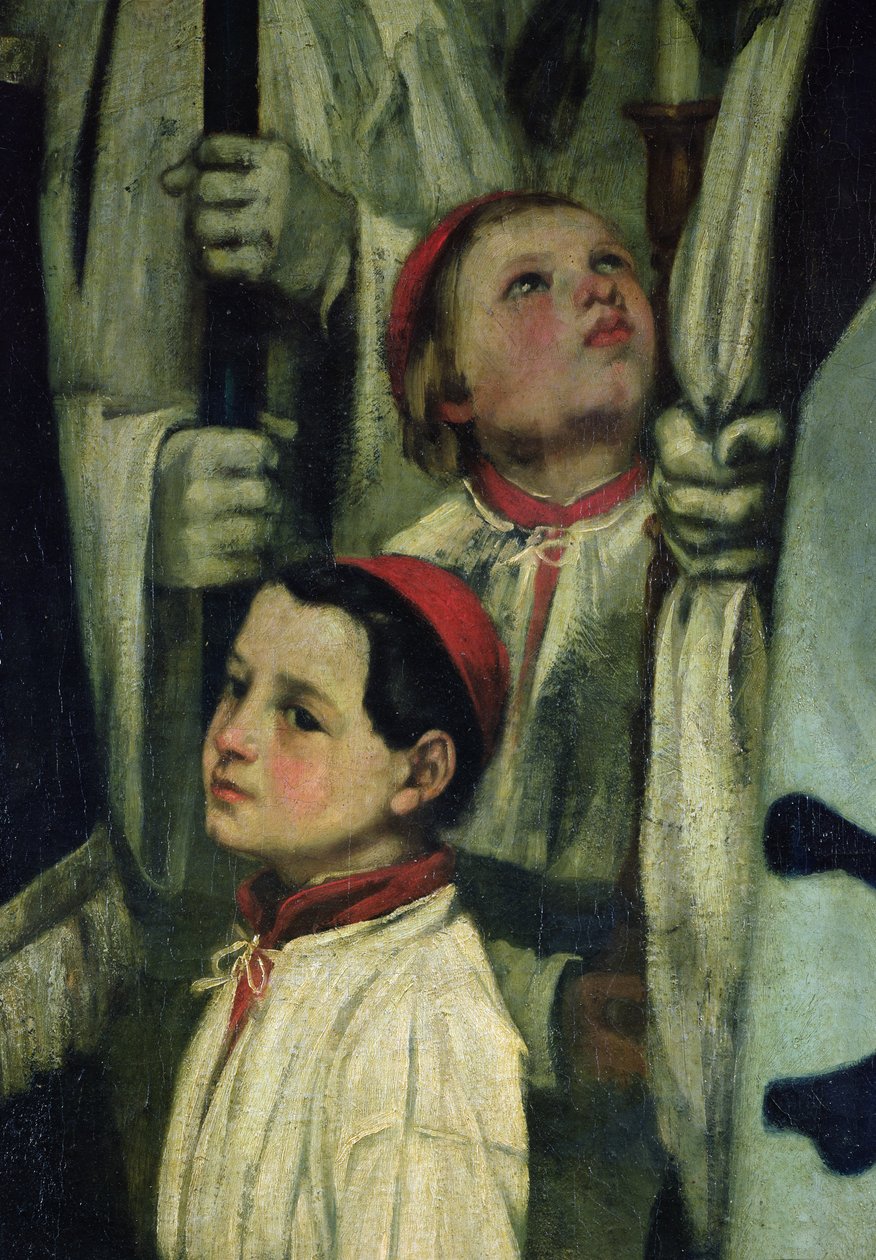 Hautaus Ornansissa yksityiskohta kuoropoika , 1849-1850 öljy kankaalle tekijältä Gustave Courbet