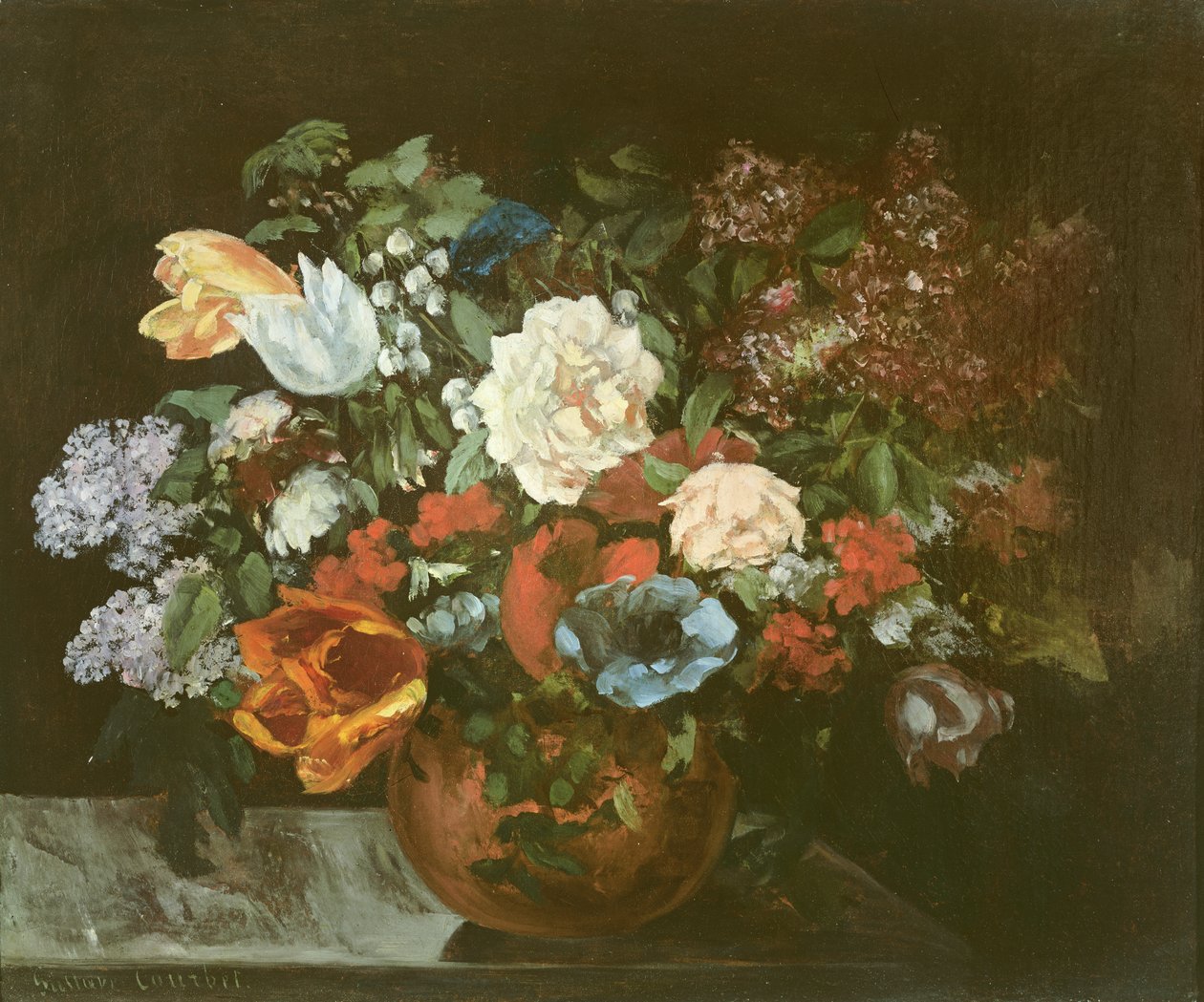 Kukkakimppu, 1863 tekijältä Gustave Courbet