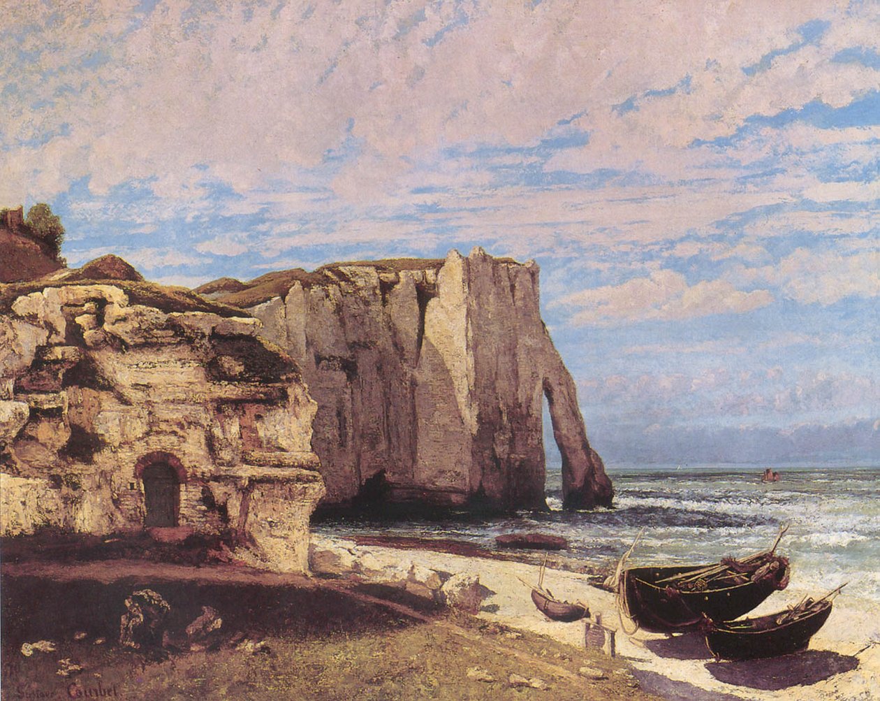 Kalliot Etretatissa myrskyn jälkeen tekijältä Gustave Courbet