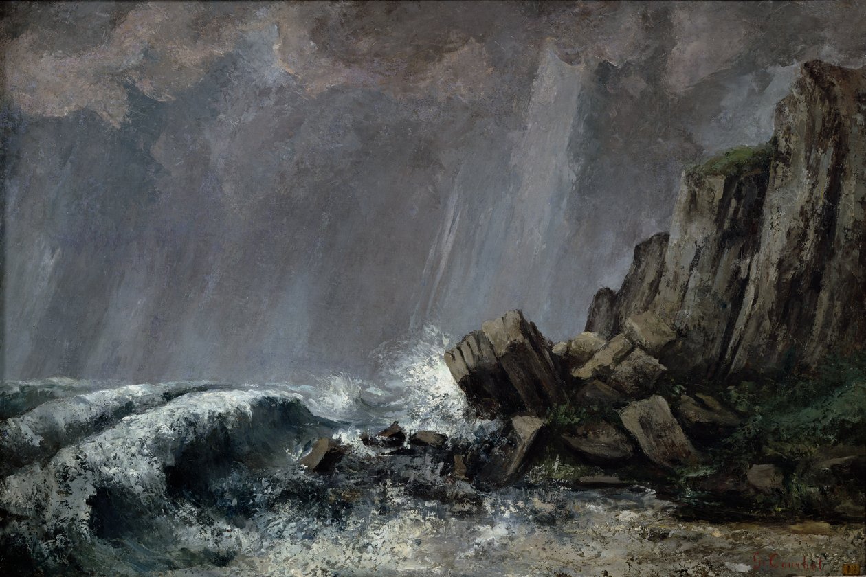 Kaatosade Etretatissa tekijältä Gustave Courbet