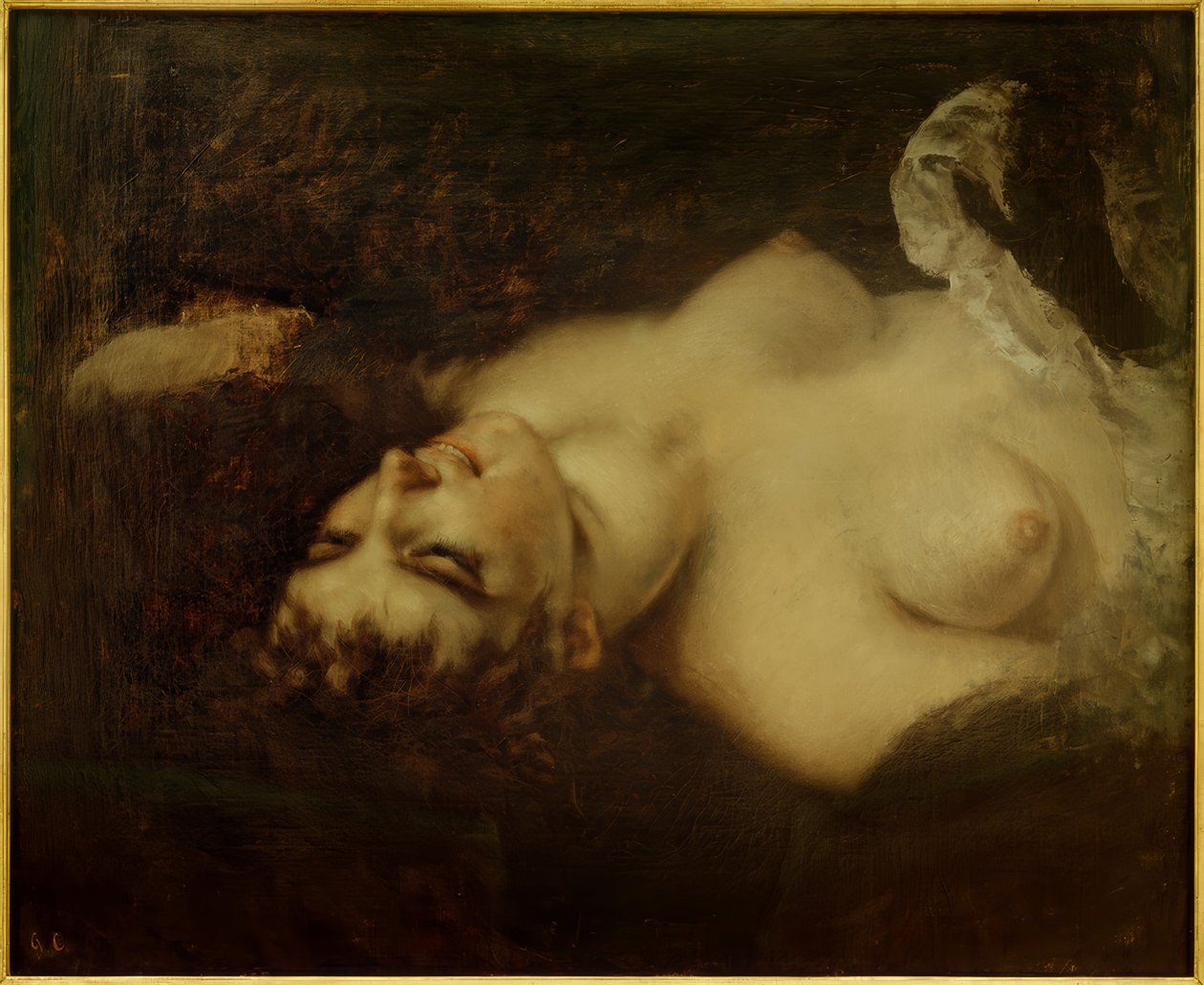 Femme nue, étude pour "La Femme au perroquet" tekijältä Gustave Courbet