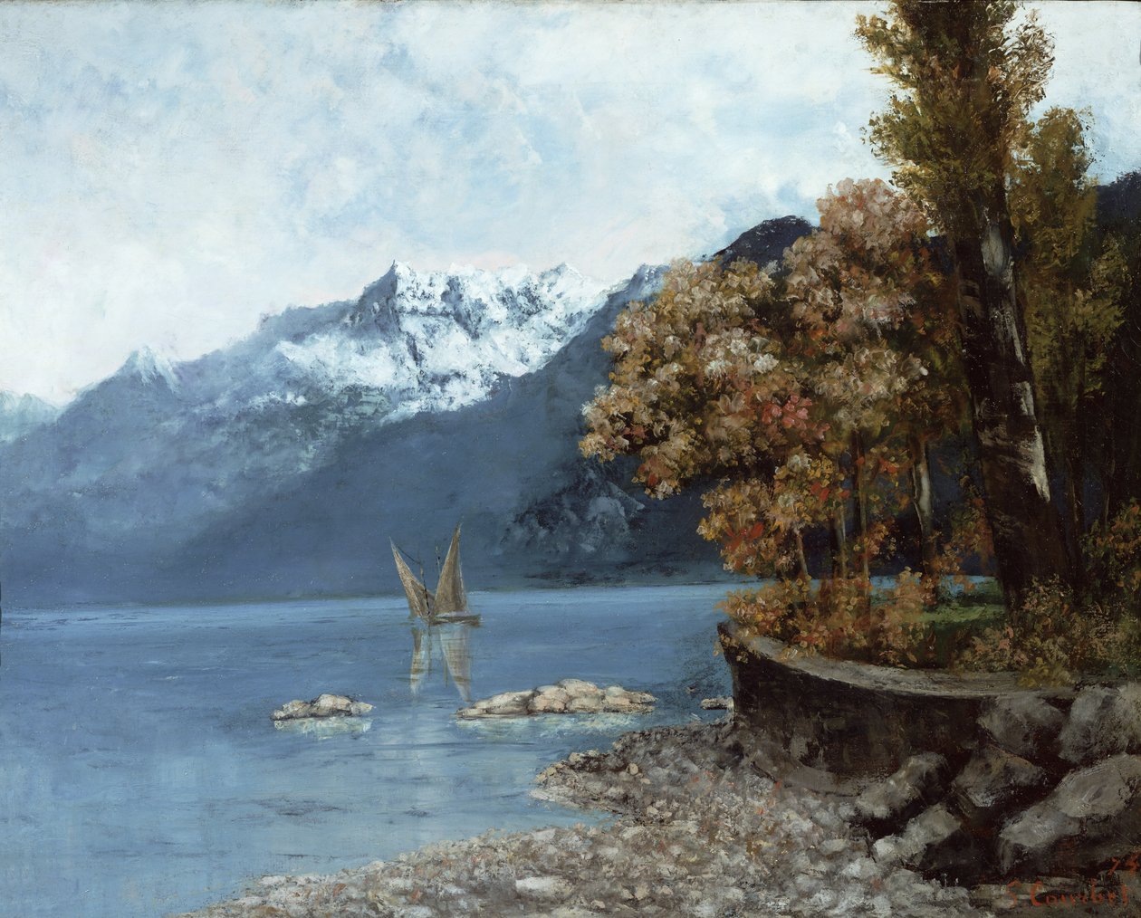 Lake Leman, 1874 tekijältä Gustave Courbet