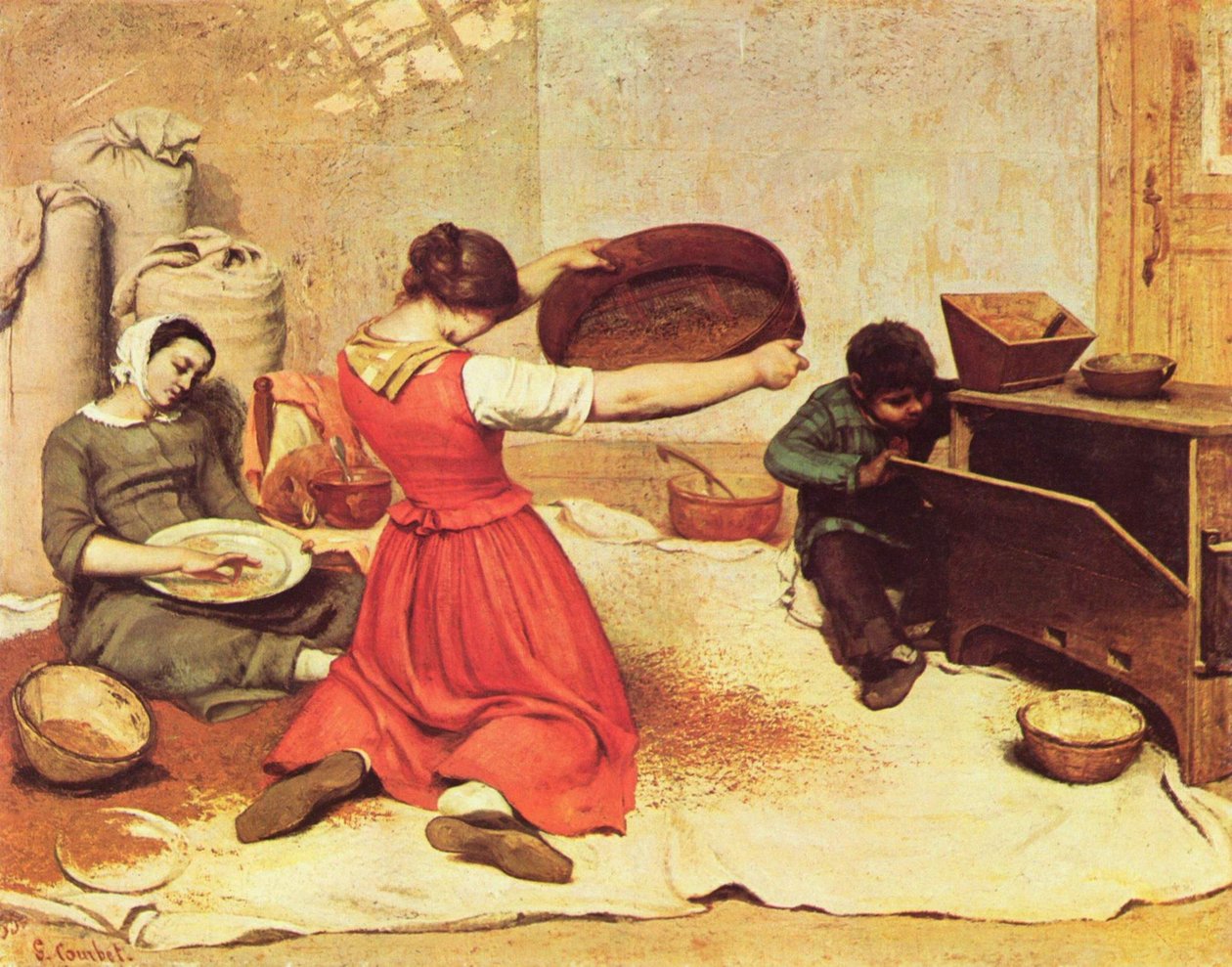 Les Cribleuses de blé tekijältä Gustave Courbet