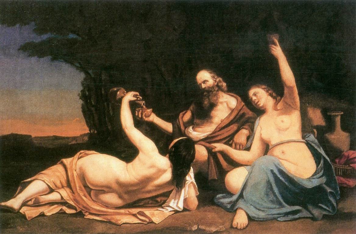 Lot ja hänen tyttärensä tekijältä Gustave Courbet