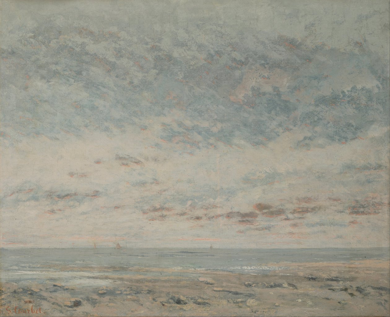 Laskuvesi Trouvillessä tekijältä Gustave Courbet