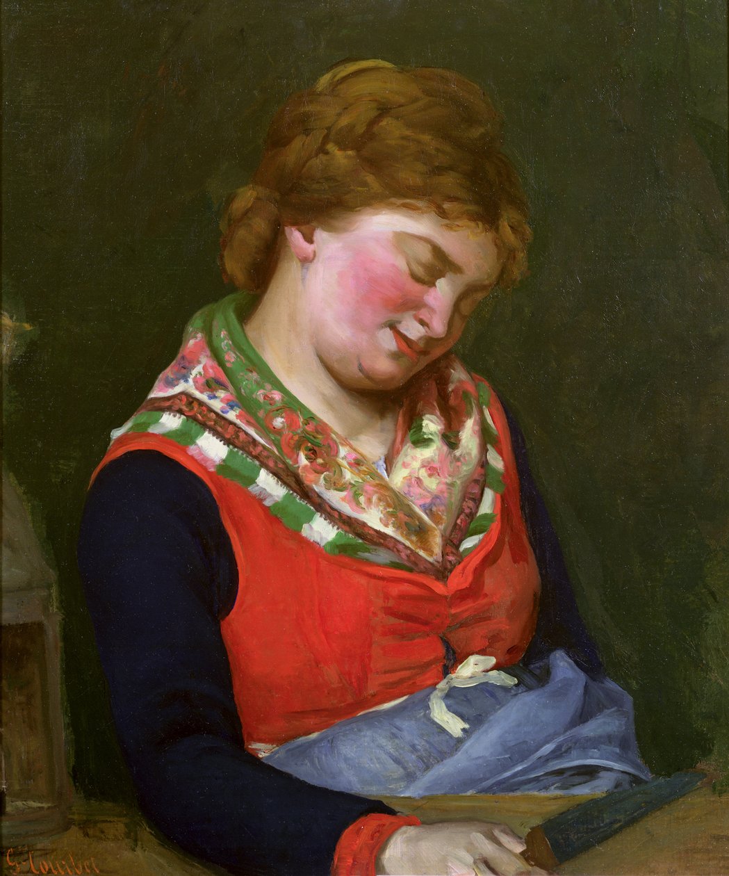 Talonpoikanainen nukkumassa, 1853 tekijältä Gustave Courbet
