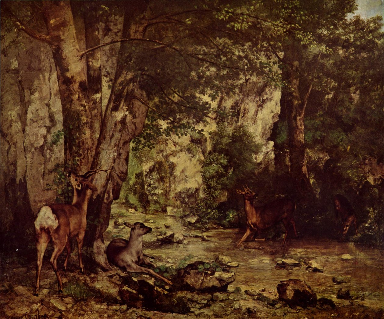 Rehbock im Wald tekijältä Gustave Courbet