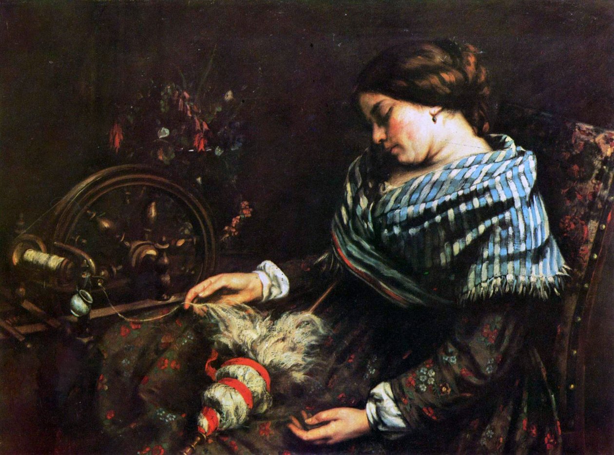 Schlafende Spinnerin tekijältä Gustave Courbet