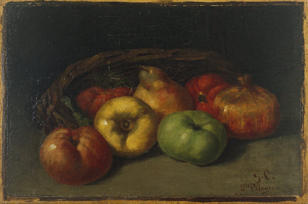 Asetelma omenoilla, päärynöillä ja granaattiomenilla tekijältä Gustave Courbet