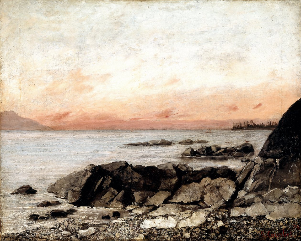 Sunset, Vevey, Sveitsi tekijältä Gustave Courbet