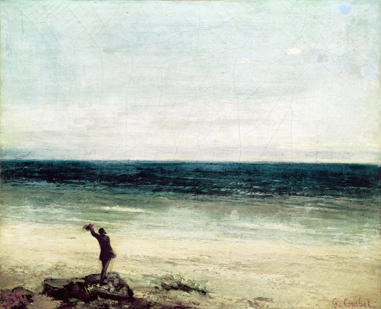 Taiteilija meren rannalla Palavasissa tekijältä Gustave Courbet