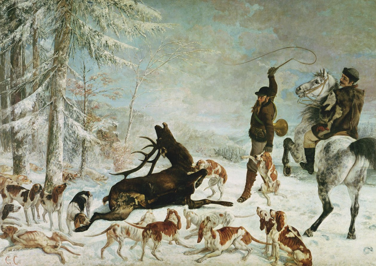 Hirven kuolema, 1867 tekijältä Gustave Courbet