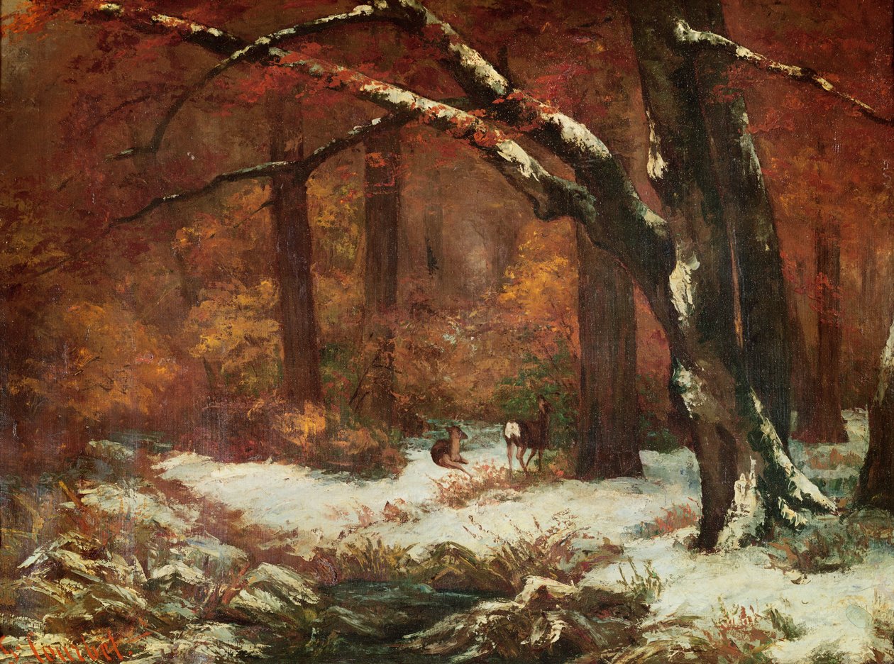 Peura vetäytyy tekijältä Gustave Courbet