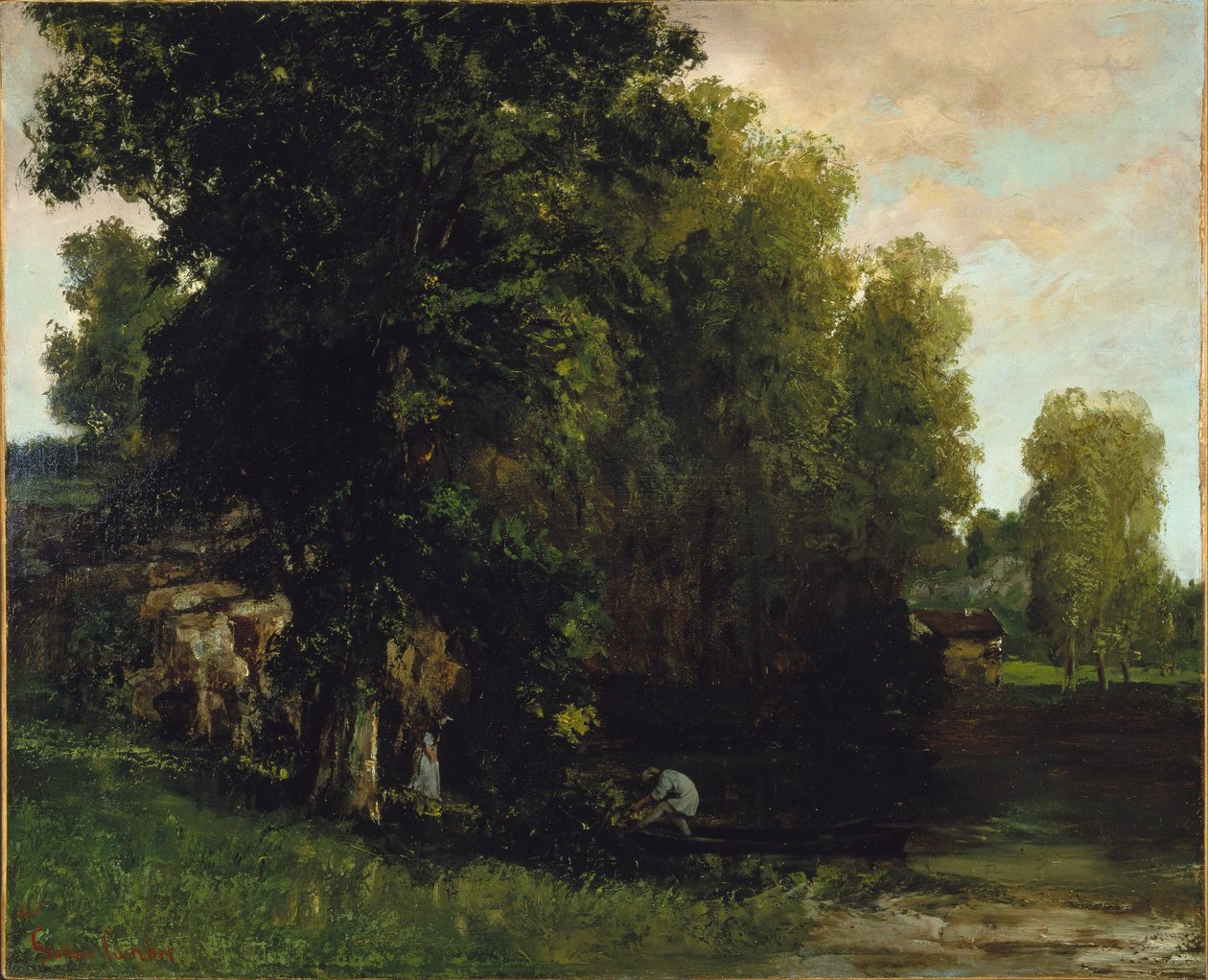 Uima -altaan reuna (Au Bord de lEtang) tekijältä Gustave Courbet