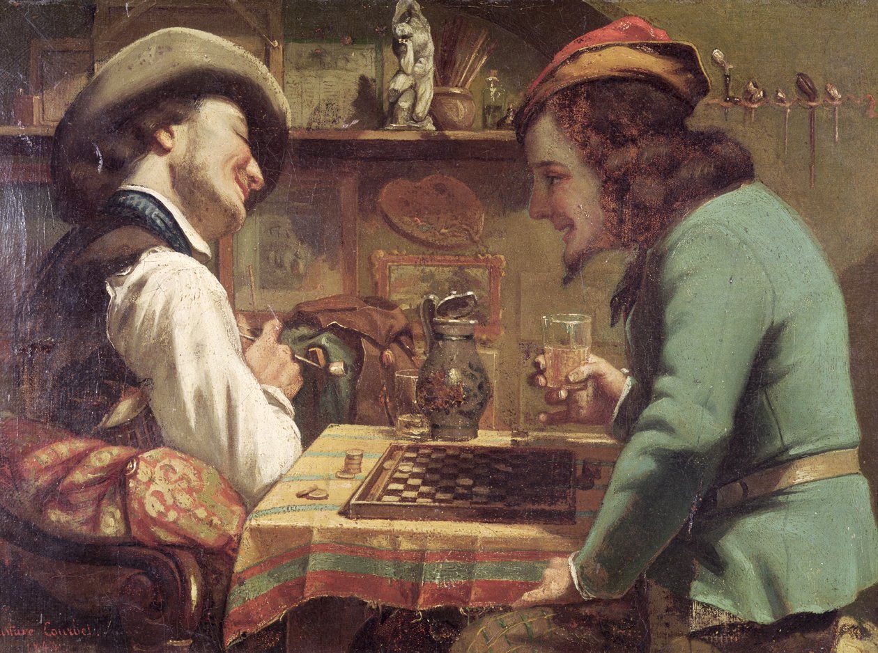 Piirrospeli, 1844 tekijältä Gustave Courbet