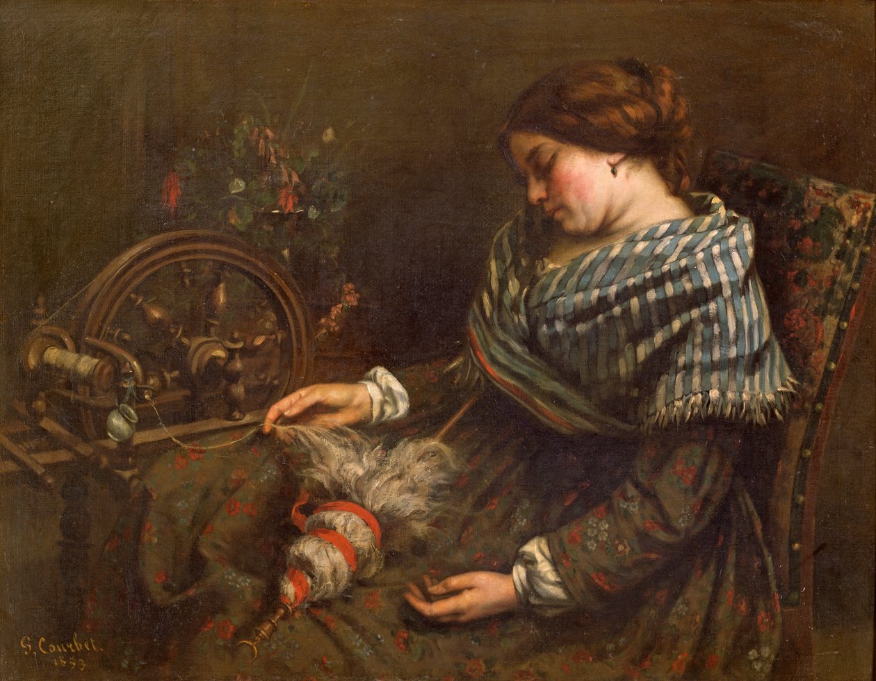 Nukkuva brodeeraaja, 1853 tekijältä Gustave Courbet