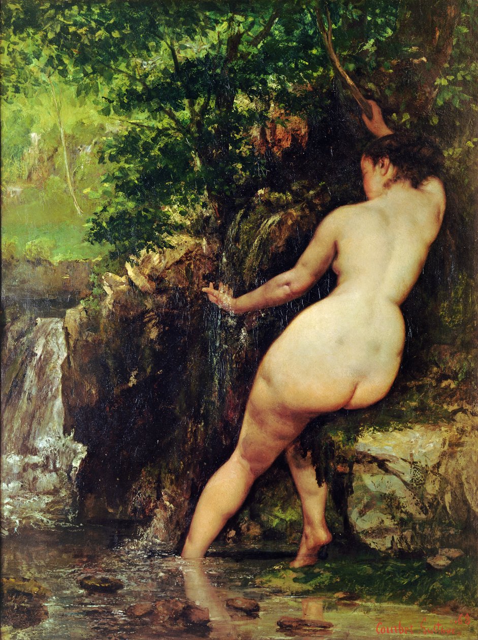 Lähde tai kylpijä lähteellä, 1868 tekijältä Gustave Courbet