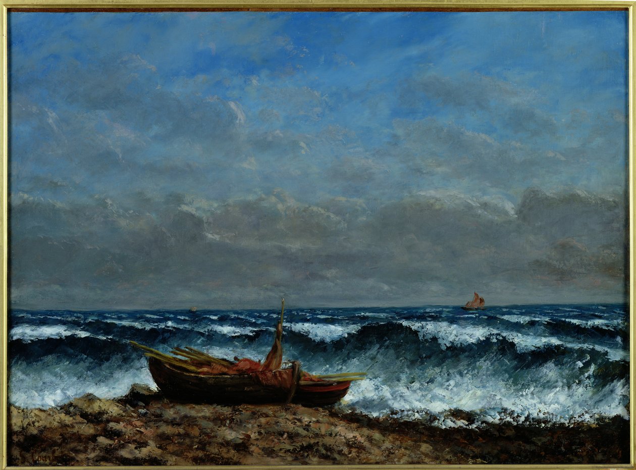 Myrskyinen meri tai aalto tekijältä Gustave Courbet