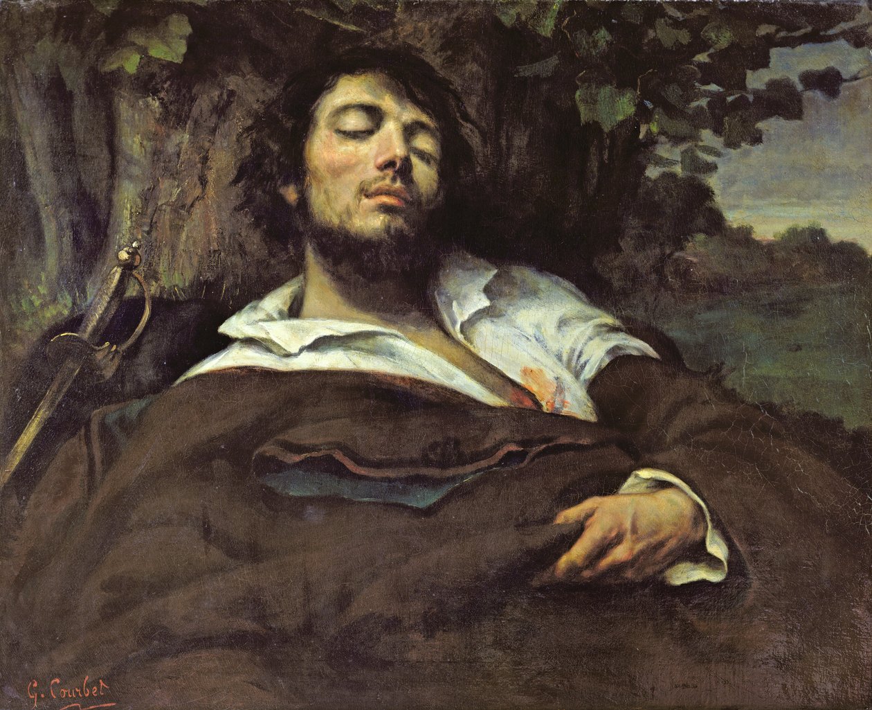 Haavoittunut mies (omakuva) tekijältä Gustave Courbet