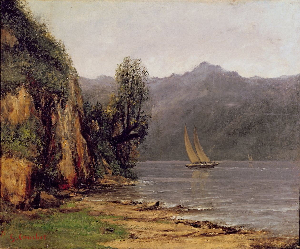 Näkymä Lemanjärvelle, noin 1873-77 tekijältä Gustave Courbet