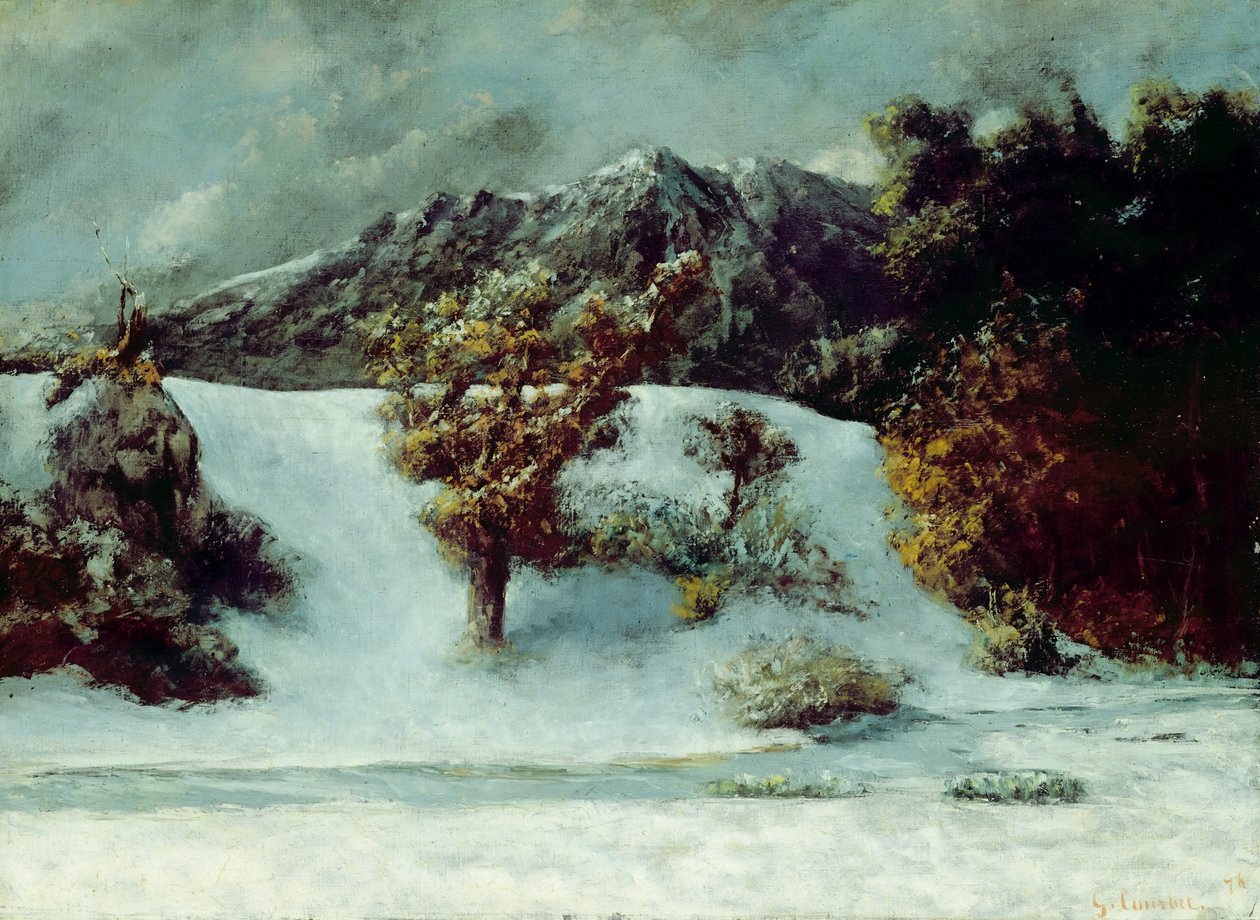 Talvimaisema, jossa on Dents Du Midi, 1876 tekijältä Gustave Courbet