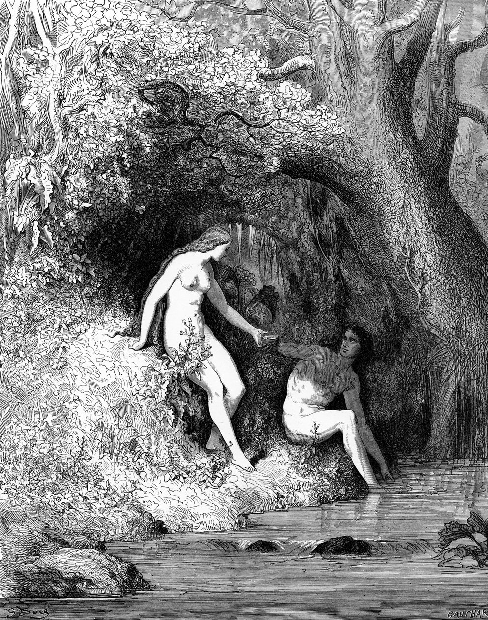 Aadam ja Eeva - Raamattu tekijältä Gustave Dore