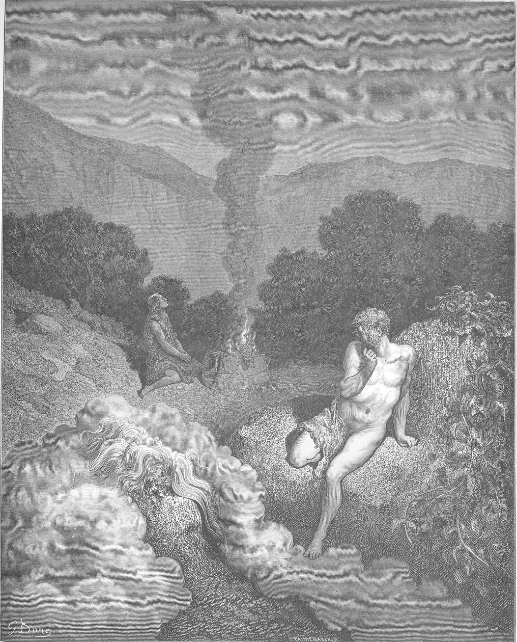 Kain ja Abel uhraavat uhrinsa tekijältä Gustave Dore