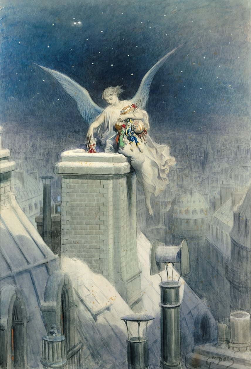 Jouluaatto (wc ja guassi paperilla) tekijältä Gustave Dore