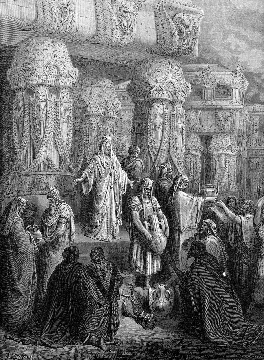 Cyrus palauttaa astiat temppeliin. - Raamattu tekijältä Gustave Dore