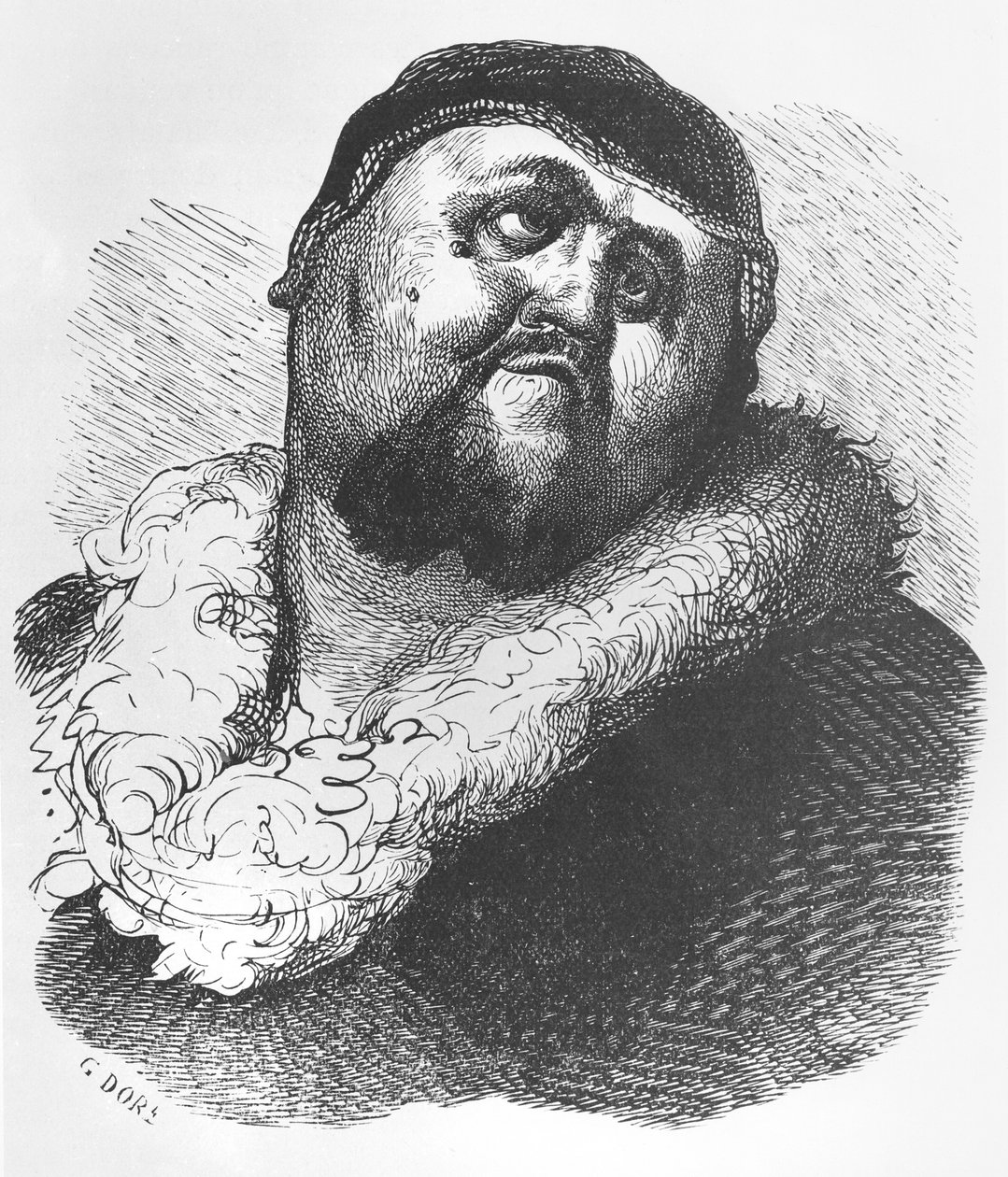 Kuvitus "Gargantua ja Pantagruel", kirjoittanut François Rabelais tekijältä Gustave Dore