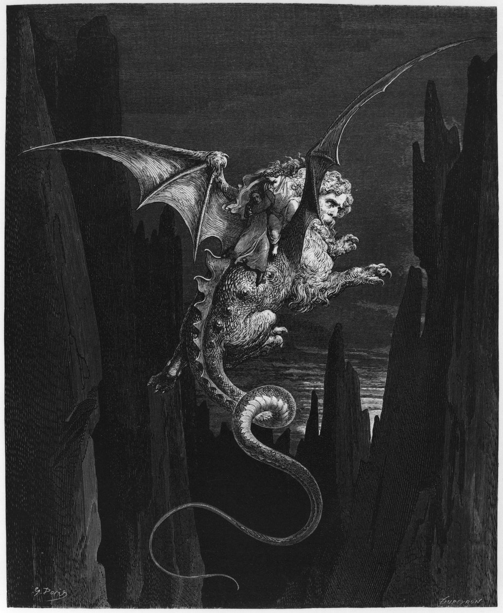 Kuvitus Dante Alighierin (1265-1321) teoksesta 