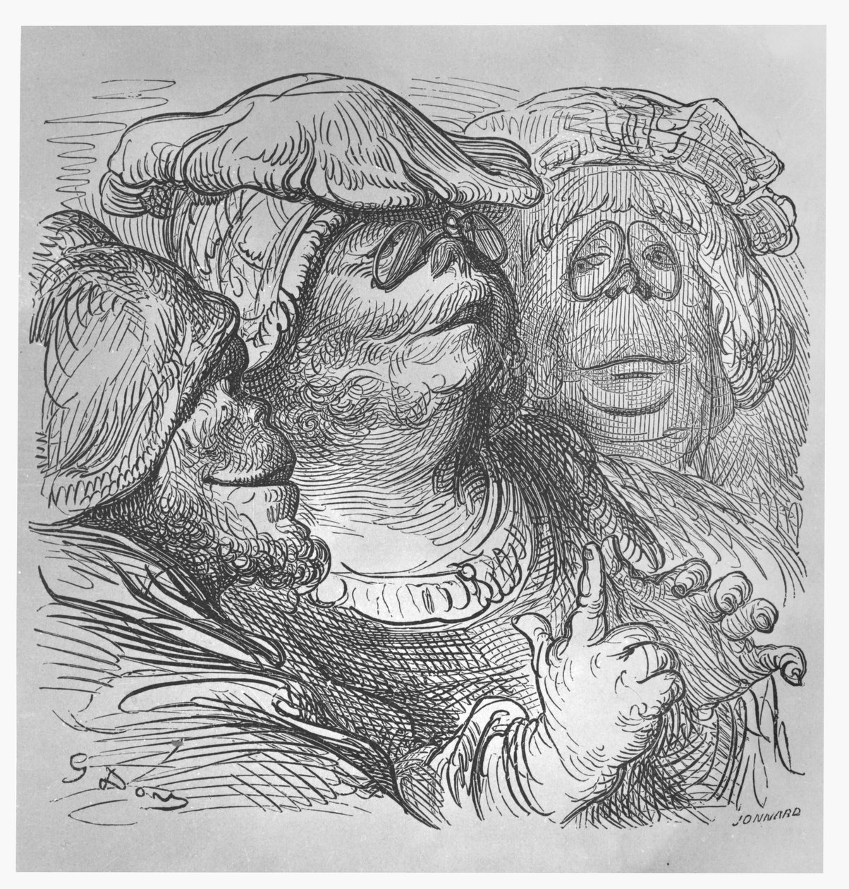 Ennasinin saaren asukkaat, kuvitus teoksesta "Gargantua ja Pantagruel", kirjoittanut François Rabelais tekijältä Gustave Dore
