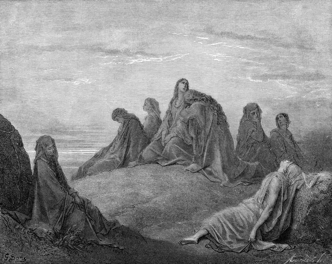 Jeftan tytär ja hänen toverinsa tekijältä Gustave Dore