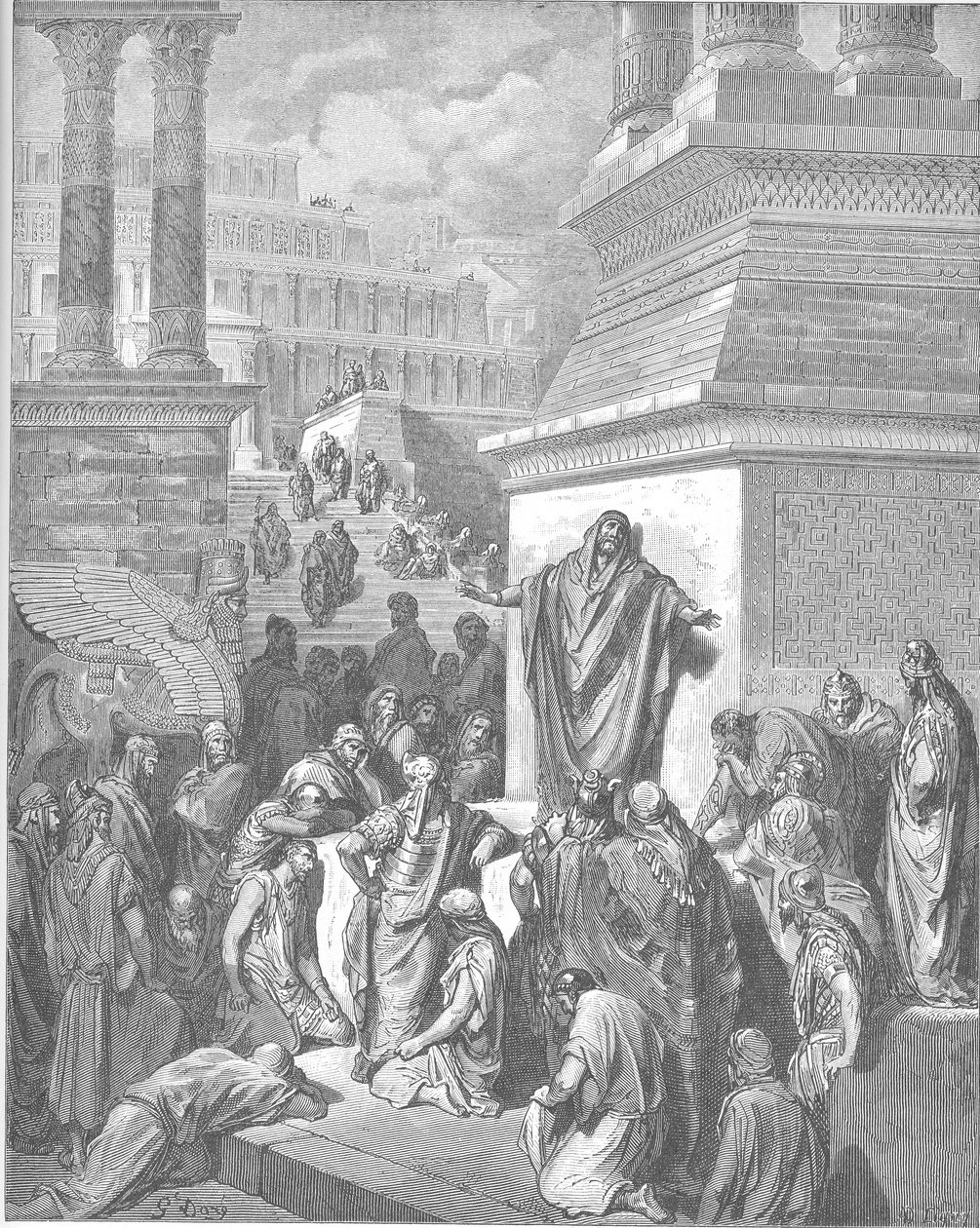Joona saarnaa niniveläisille tekijältä Gustave Dore