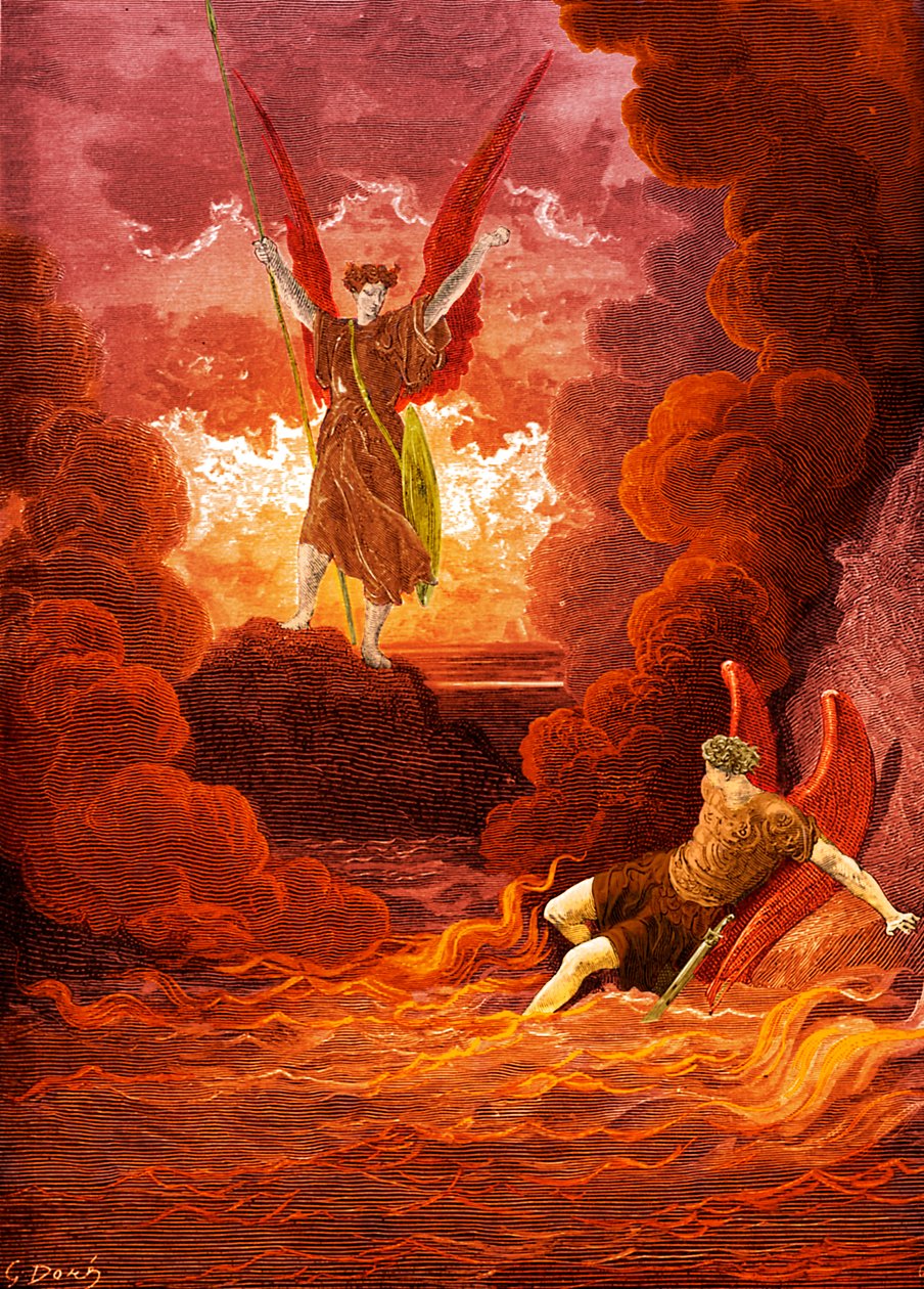 Kadonnut paratiisi: Saatana ja Beelzebub. tekijältä Gustave Dore
