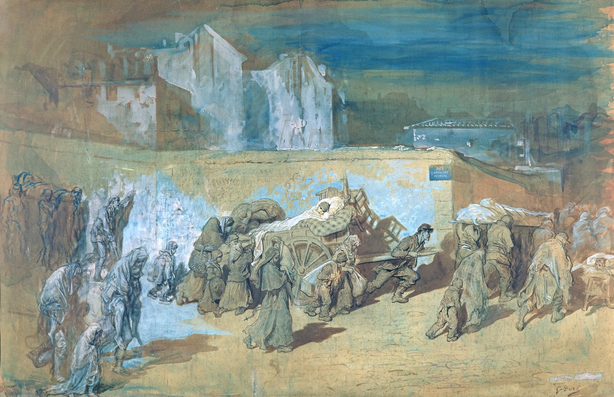Pariisin piiritys, 1870-71 (tussi ja tussi ja wc paperille) tekijältä Gustave Dore