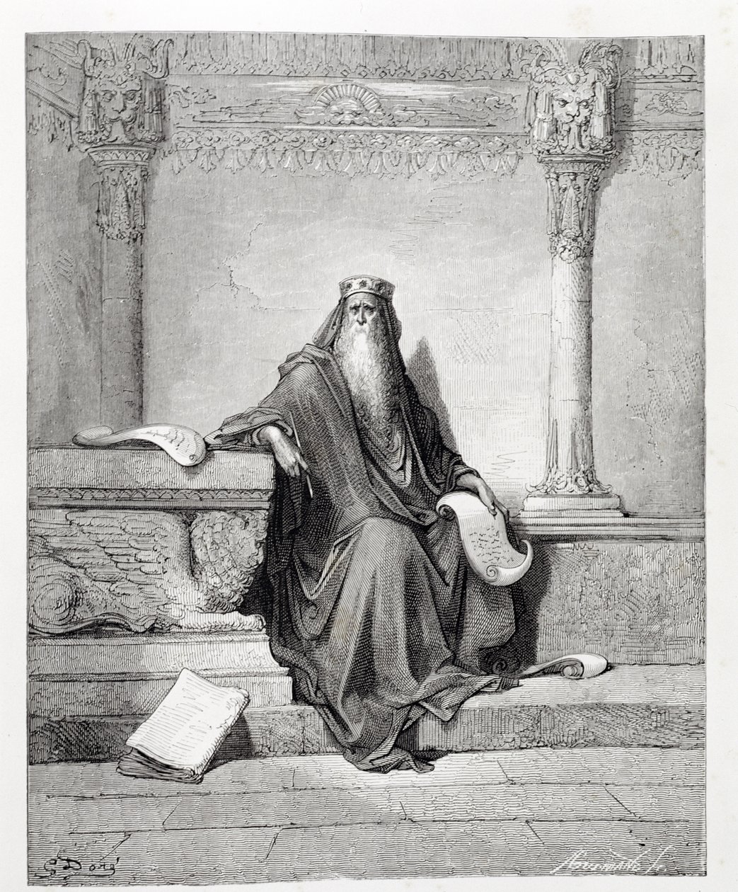 Salomon, kaivertaja Adolphe Gusmand (1821-1905), n. 1868. tekijältä Gustave Dore