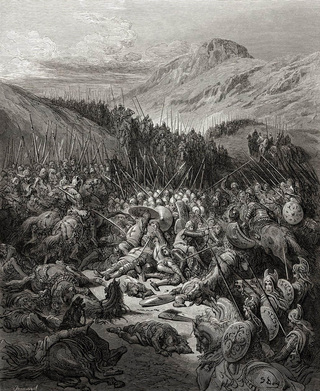 Arsufin taistelu vuonna 1191, kuvitus J-F:n Bibliotheque des Croisadesista. Michaud, 1877 tekijältä Gustave Dore