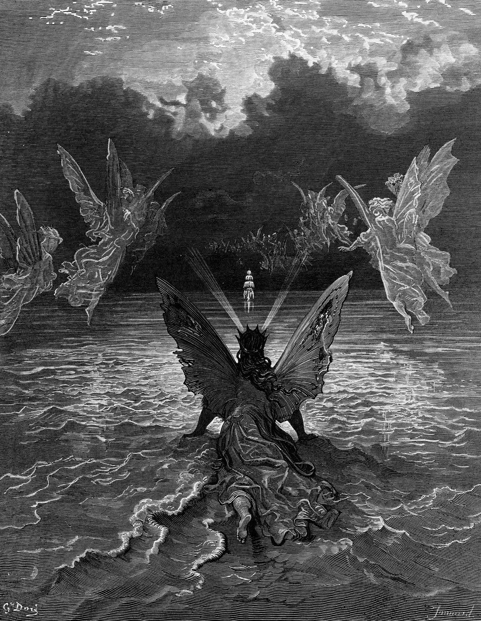 Alus jatkaa purjehtimista ihmeellisesti enkelihenkien liikuttamana, kohtaus S.T.:n elokuvasta The Rime of the Ancient Mariner. Coleridge, julkaisija Harper und Brothers, New York, 1876 (wood engr tekijältä Gustave Dore